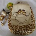 Sac à dos d'animaux de girafe en peluche confortable